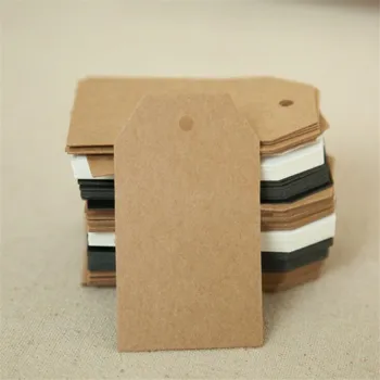 

100Pcs/Lot Kraft Paper Labels Trunk Food Price Marks Tags for Wedding Decoration Card Making 3Colors Party Packaging