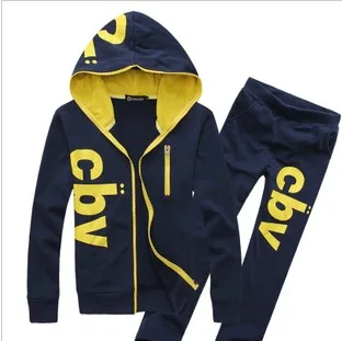 Summer men's clothing sweatshirt set male slim with a hood casual