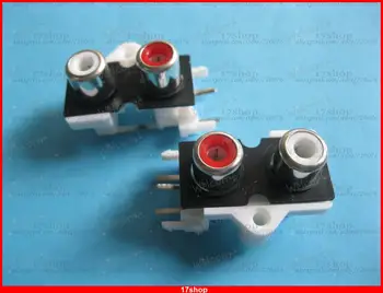 

20 pcs AV2 Pin Jack RCA Female 2 Color Audio Video AV Socket Connector AV2-9