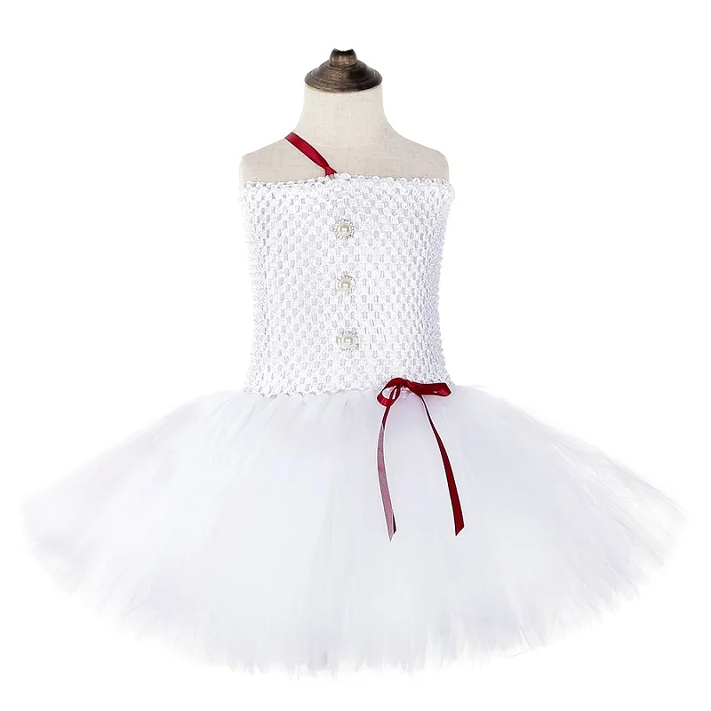 Платье-пачка для девочек с изображением снеговика Олафа белое фатиновое платье феи Детские вечерние платья для крещения, Рождественский костюм на Хэллоуин для девочек - Цвет: Белый