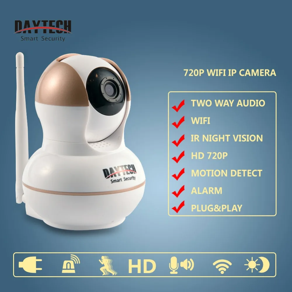 Daytech WiFi IP Camera 720P Home Security Camera Camera Surveillance CCTV Indoor Night Vision Baby Camera Two Way Audio DT-C103A