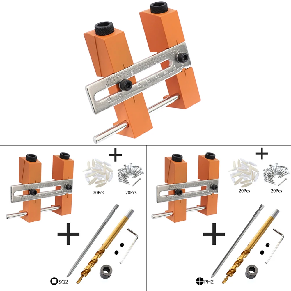 Деревообрабатывающий 9,5 мм 3/8 "сверла Регулируемый двойной карман отверстие джиг система дюбелирование сверлильный кондуктор
