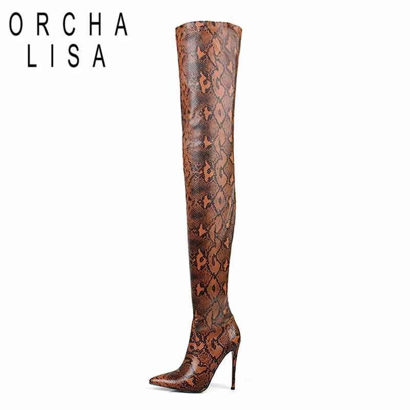 over knee boots snake