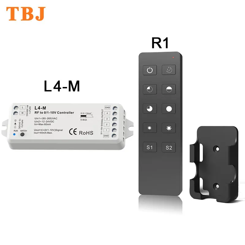 DC0-12V 5 V 2,4 GHz RF Беспроводной дистанционного R1+ 4 канала регулятор яркости светодиодного освещения контроллер L4-M