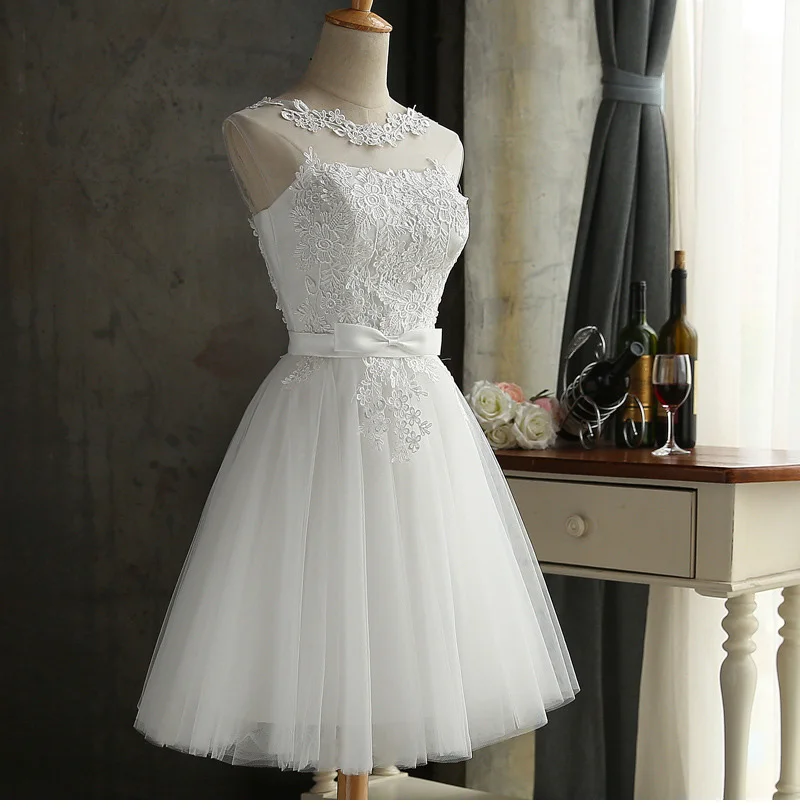 Elegant A-line Lace Sleeveless Mini Dress