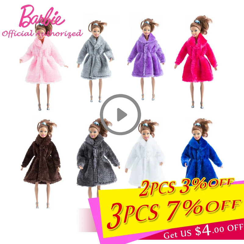 

Barbie Fashion Street Show Clothes Accessories 8 Colors Doll Coat Collect Gift Pretend Toy Doll Dress Accessory Children Gift