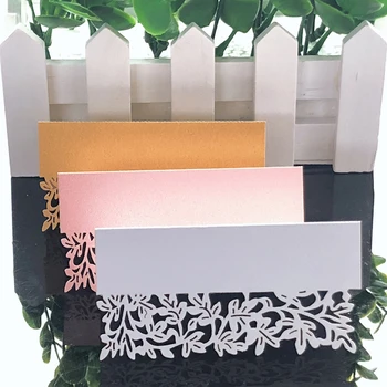 

10Colors 50pcs Tree Leaf Laser Cut Place Card Table Name Card Message Setting Card Birthday Wedding Decor Party Favor Supplies