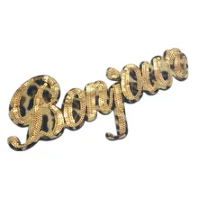 

ChicLady Diy sequin patch 31CM Leopard pattern Bonjour deal with it Sew on patches for clothes Ulzzang Stranger things Sticker