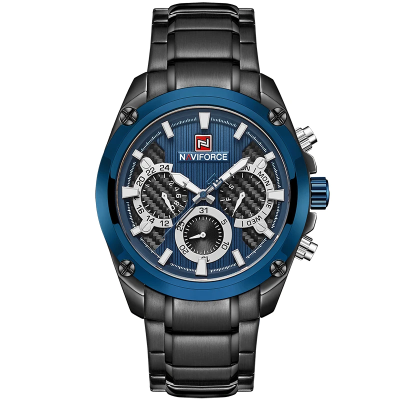 Мужские часы Топ бренд класса люкс NAVIFORCE модные спортивные многофункциональные кварцевые часы полностью стальные часы мужские водонепроницаемые наручные часы