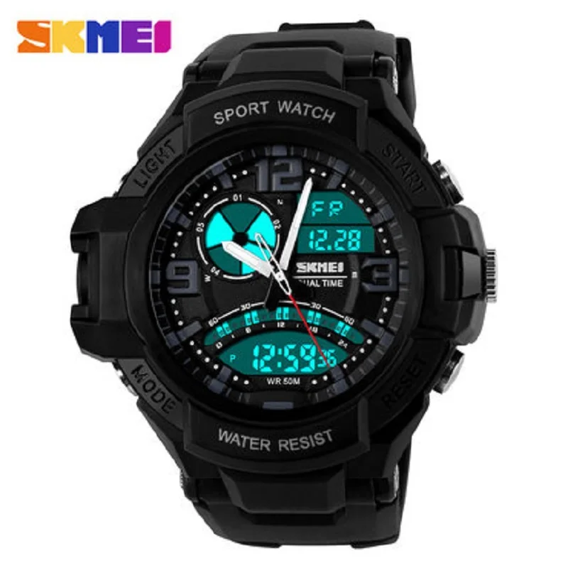 

SKMEI S Shock Men Dual Time Military Watch Reloj Hombre LED Men's Quartz Digital Watch Men Sports Watches Relogio Masculino