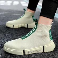 Fashion High Top Casual Shoes Men Breathable Flats Mens Casual Slip-On Platform Shoes Men Sock Walking Footwear Man zapatos 2019 Fashion High Top Casual Shoes Men Breathable Flats Mens Casual Slip-On Platform Shoes Men Sock Walking Footwear Man zapatos 2019