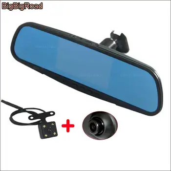 

BigBigRoad For hyundai sonata 2.4 new Santa Fe tucson 2015 Car Mirror DVR dual lens Driving Video Recorder Dash Cam Camera