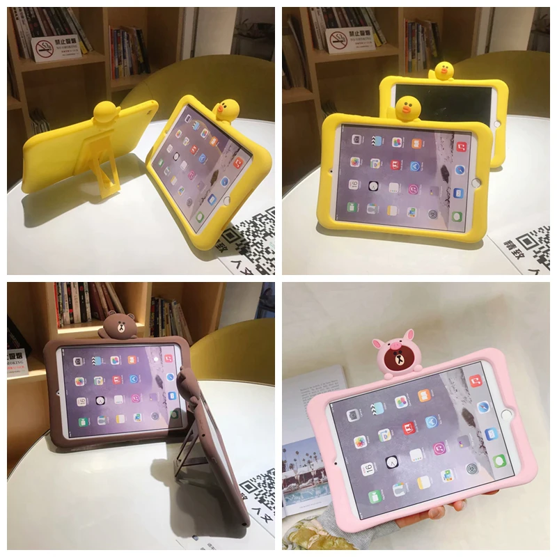 

Cartoon Animal Pattern Kids Cover For iPad Air 3 10.5 2019 Soft Silicone Stand case for iPad Pro 10.5'' A1701 A1709 A1852 + Film