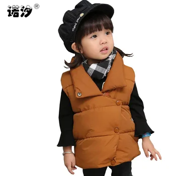 

Girls jacket high quality baby clothing girls waistcoat baby cotton-padded thickening thermal waistcoat 1-5 Y baby girls vest