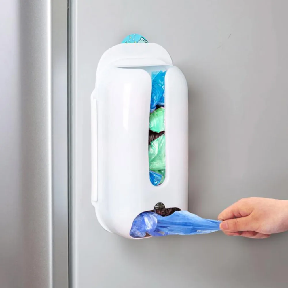 

1pcs Home Useful Wall Mount Plastic Carrier Bag Storage Container Holder Organizer Recycle Box Hot Sale NEW