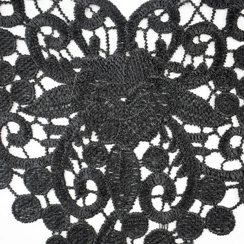 1 шт. черно-белая вышитая ткань цветок Венеция кружево швейная аппликация кружевной воротник декольте Воротник Аппликация аксессуары BW047