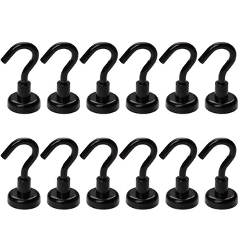 

Magnetic Hook, 12 Lbs Heavy Duty Magnet Hooks, Super Powerful Neodymium Magnets For Hanging, D16 Multi-Purpose Indoor Outdoor