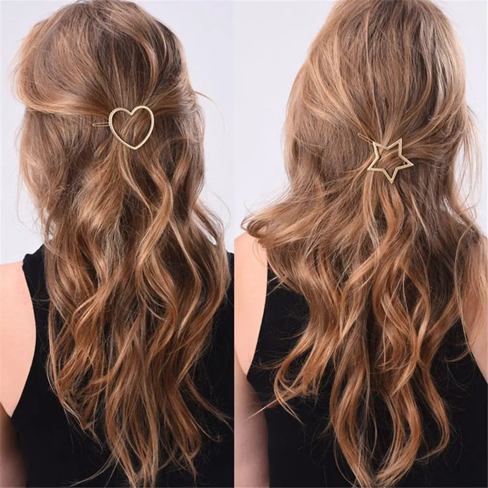 1 PC New Fashion Women Girls Hairpins Girls Star Heart Hair Clip Delicate Hair Pin Hair Decorations Accessories Hair Clips 1 PC New Fashion Women Girls Hairpins Girls Star Heart Hair Clip Delicate Hair Pin Hair Decorations Accessories Hair Clips