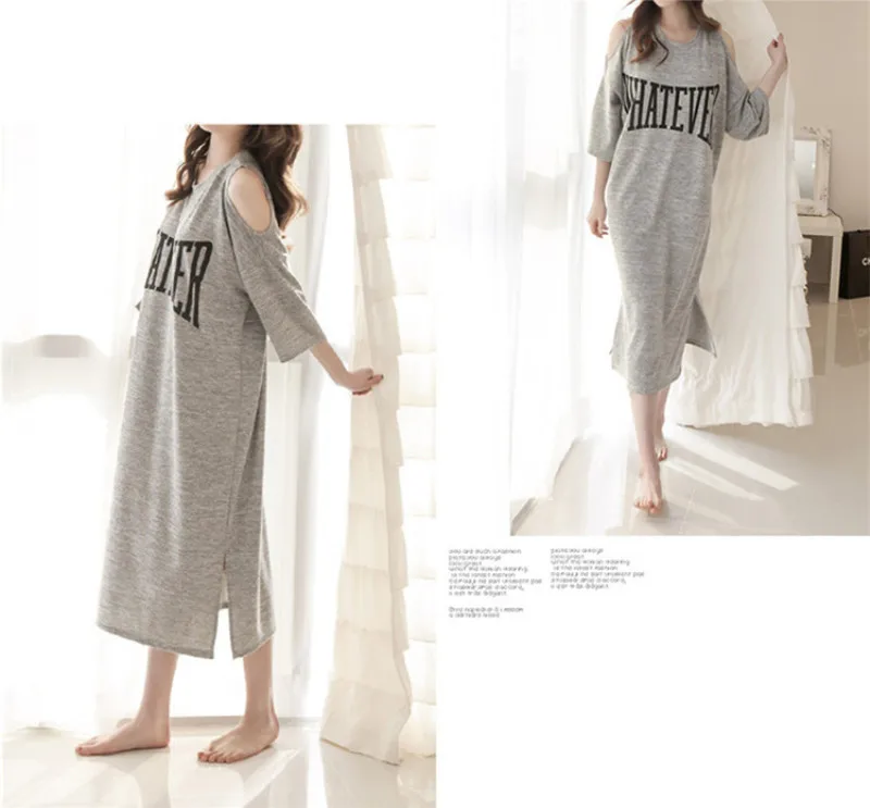 Maternity Women Nightwear Midi Nightgowns Casual Off Shoulder Nursing Dress Pregnancy Nightdress Summer Breastfeeding Sleepwear (6)