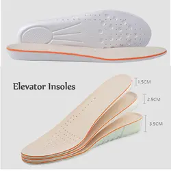 Увеличение толстые стельки высота ткань спортивные стельки для каблуки для всех обувь для увеличения высоты 1,5 см/2,5 см/3,5