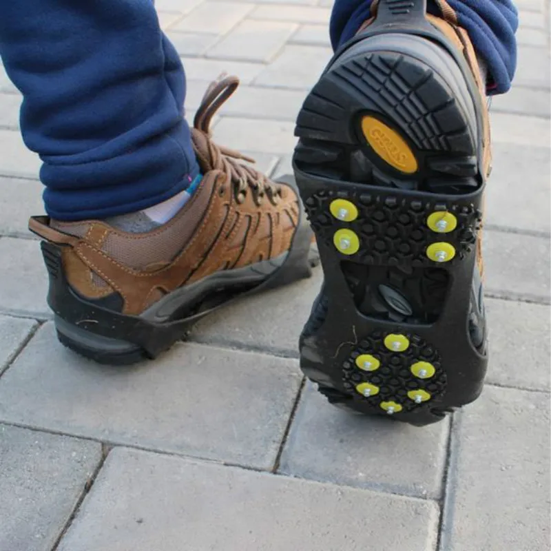 

10 Studs Universal Ice Snow Shoe Spikes Professional Cleats Crampon Walk On Snow For Boots Winter Climbing Anti Slip Shoes Cover