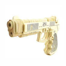 DIY 3d деревянные головоломки Дети Взрослые линейка пистолет деревянные игрушки-паззлы обучение экологическая сборная игрушка игры