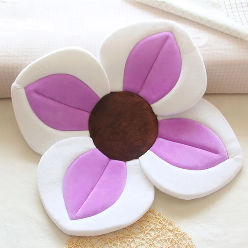 Baby Blooming Flower Bathtub Foldable Appease Bath Tub Infant Newborn Bath Seat Cushion Non-slip Soft Shower Seat Pad Accessory - Цвет: Purple