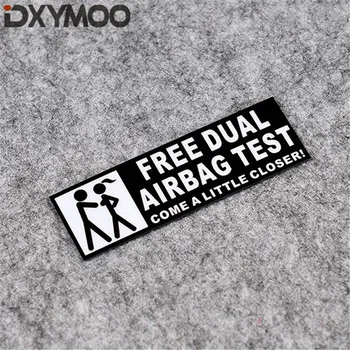 

2PCS Funny Warning DUAL AIRBAG TEST Car Stickers Scratches Cover Decoration Car Styling 8.5x3cm