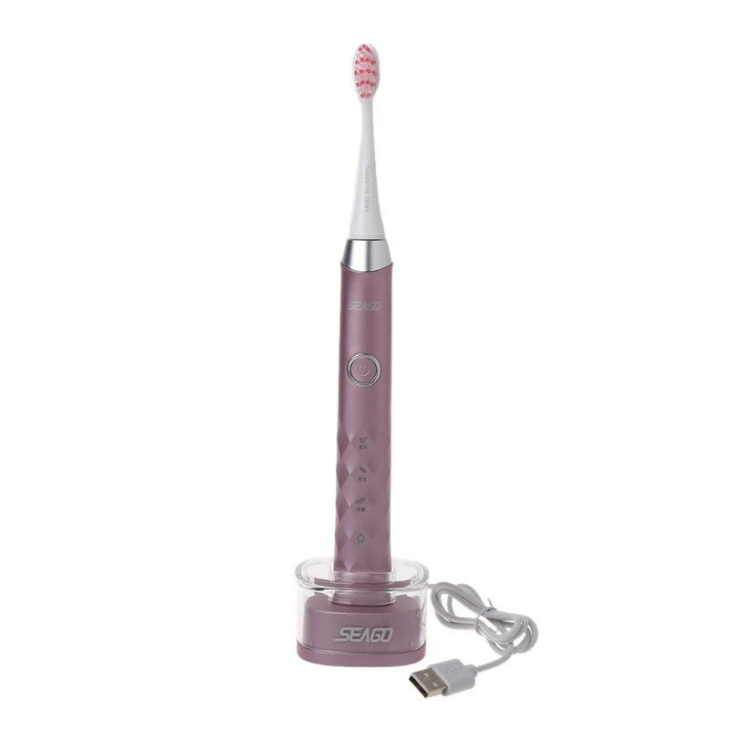SEAGO зубная щётка Электрический перезаряжаемые USB для зубные щетки для взрослых 3 режима чистке зубов с 5 кисточки головы отбелить