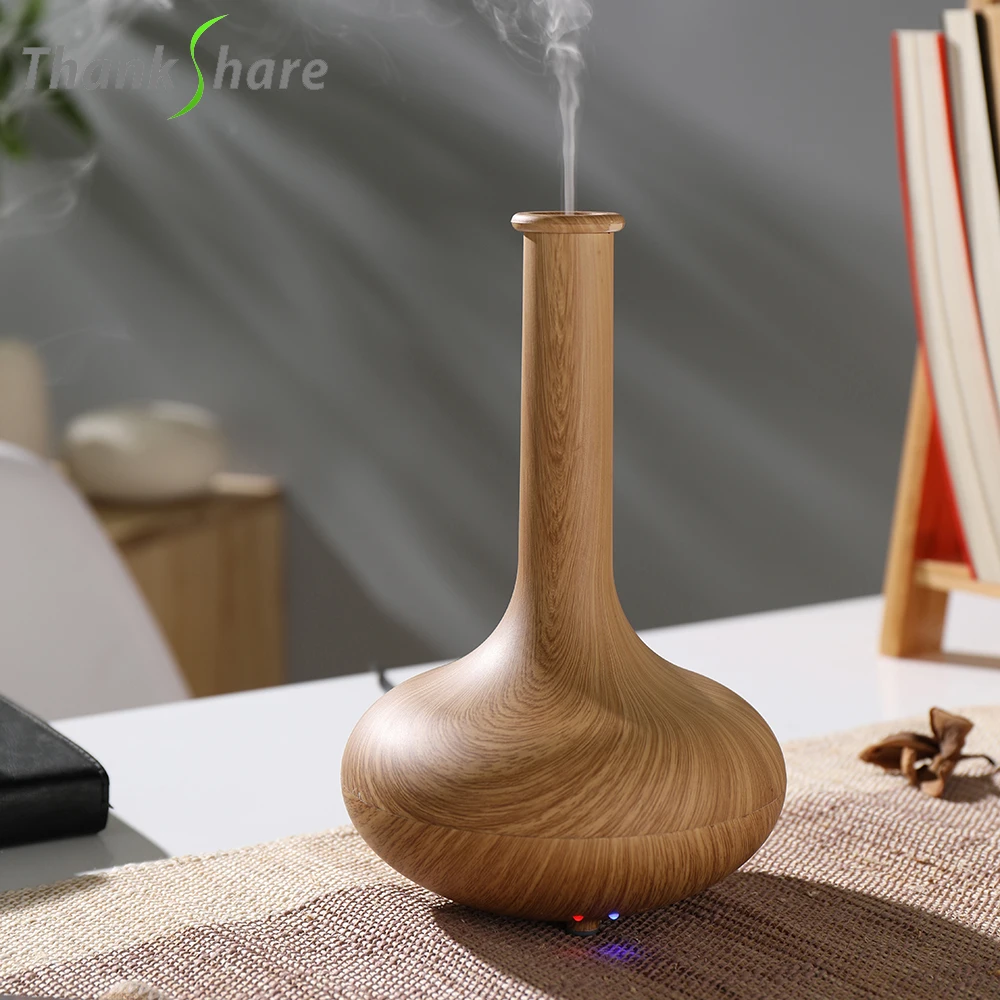 Cena THANKSHARE fajny dyfuzor olejków eterycznych z drewna ziarna ultradźwiękowy nawilżacz powietrza cool mist oczyszczacz powietrza noc światło dla domu Offic