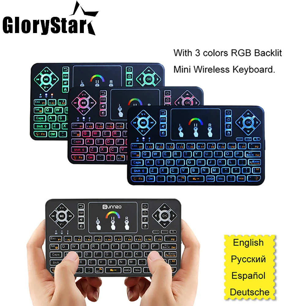 

Multi-language Mini Wireless Keyboard Air Mouse Remote Control Touchpad Android TV X96 For xiaomi Box XBOX 360 PS3 etc