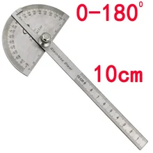Régua de metal 10cm retalhos réguas retas para o estudante 180 transferidor de aço inoxidável desenho modelo ferramenta papelaria escolar