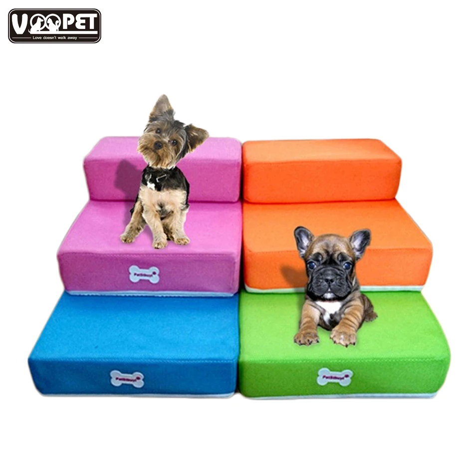 

Pet Dog jump stairs Foldable Ramp 2 Steps Ladder for Small Dogs Pet Ramp Stairs Puppy Bed