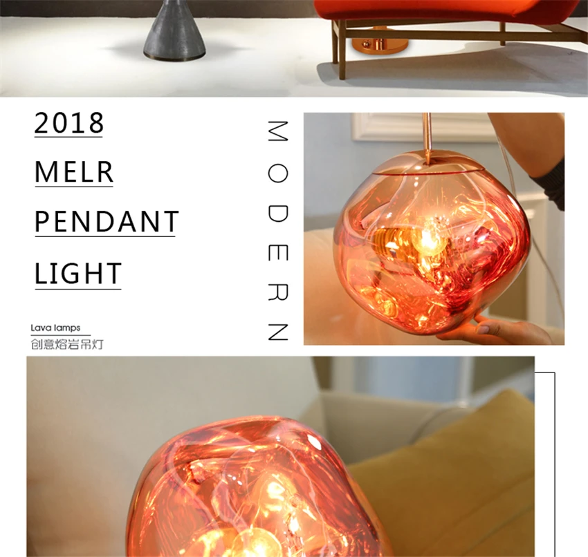 Modern LED Chandeliers Lights& Lighting Light Fixture Loft Chandelier Bedroom Melt Lava Ball LED Hanging Lamp Kitchen Fixtures