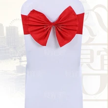 Красный цвет Председатель Sash Бабочка Стиль галстук-бабочка лайкра створки Свадебные украшения Банкетный стулья спандекс створки