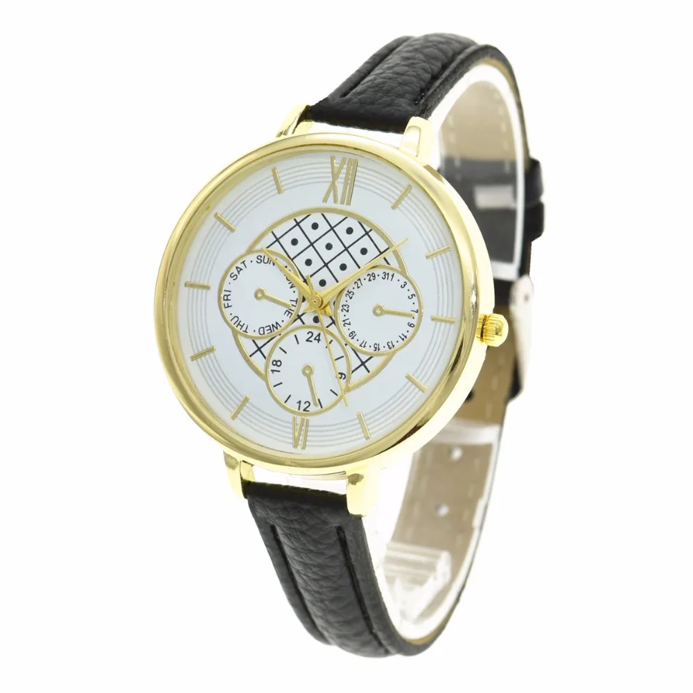 New Wholesale New Thin Small Leather Gold Wrist Watch Fashion Women