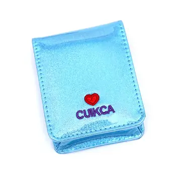 

4 Colors Lipstick Makeup Bag For Girls Laser Leather Heart Lovely Cosmetic Case Portable Mirror Cosmetic Lipstick Waterproof Box