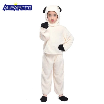 

Little Lamb Costume Kids Sheep Cosplay Suit Animal Costume Fancy Dress Top Pants with Hood Halloween Costume for Children