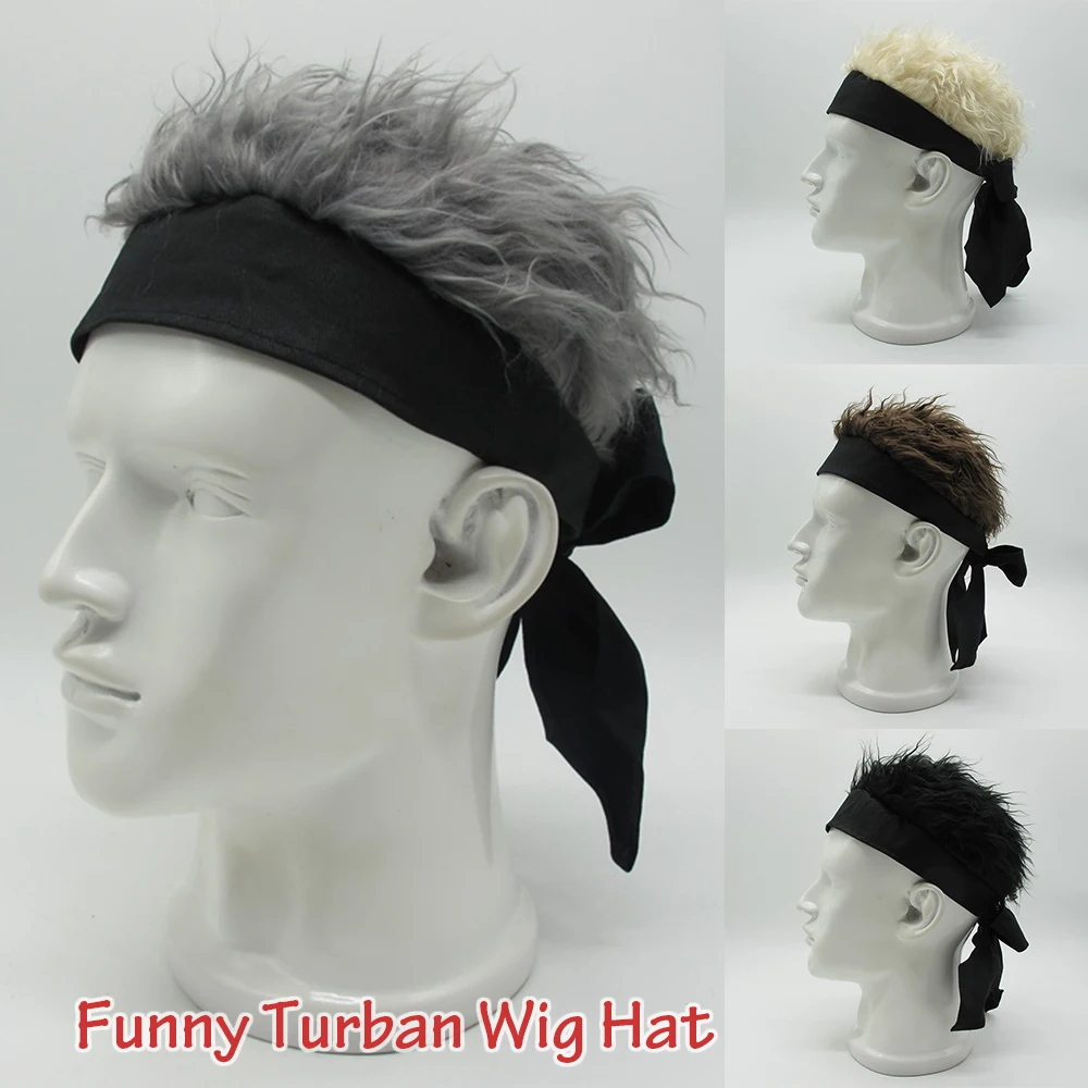 

Hot Novelty Unisex Cotton Funny Turban Wig Hat Party Cosplay Prop Headwear For Halloween Cycling Caps Cool Hip Hop Beanie Hats