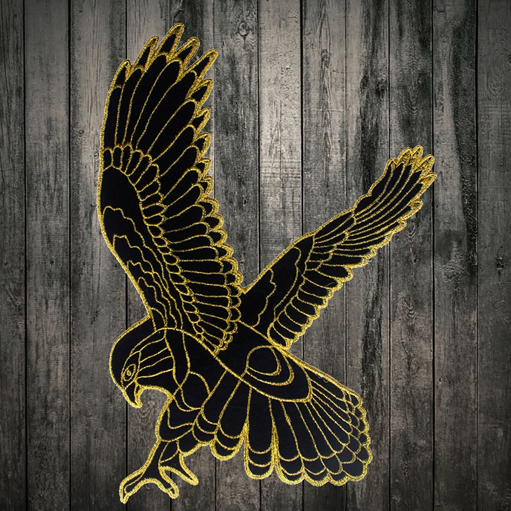 

Lifelike Velvet Eagle Embroidered Patches Sew on Stickers Appliques Sewing Accessories for Clothes Decoration DIY