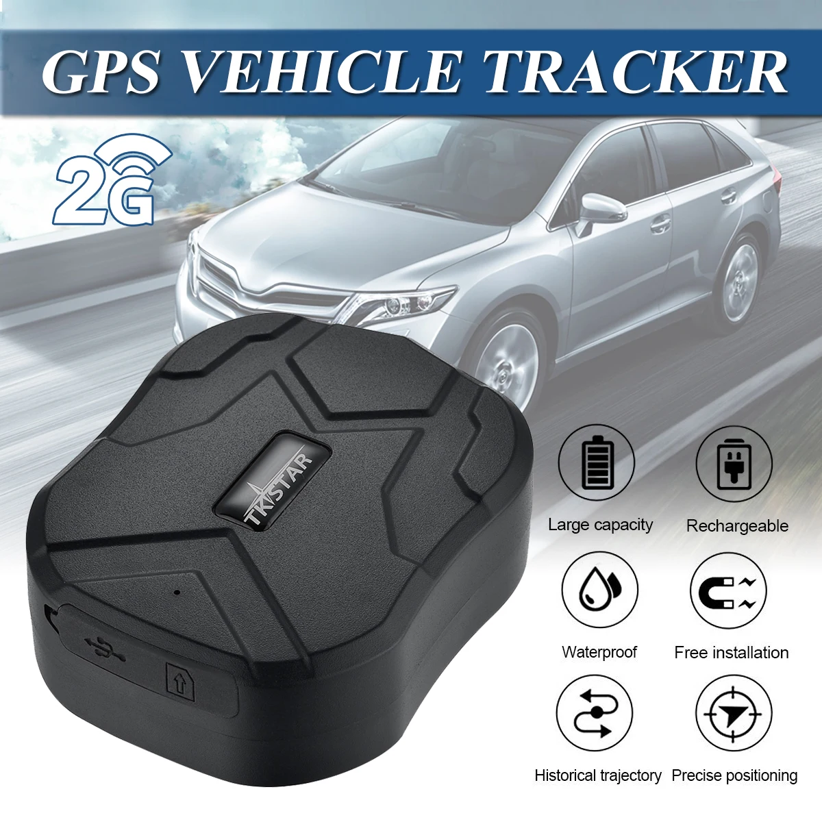 

1Pcs Car Gps tracker 5000mAh Battery Standby 270days Vehicle Tracking Device GSM / GPS Dual Locator Waterproof Magnet tracker