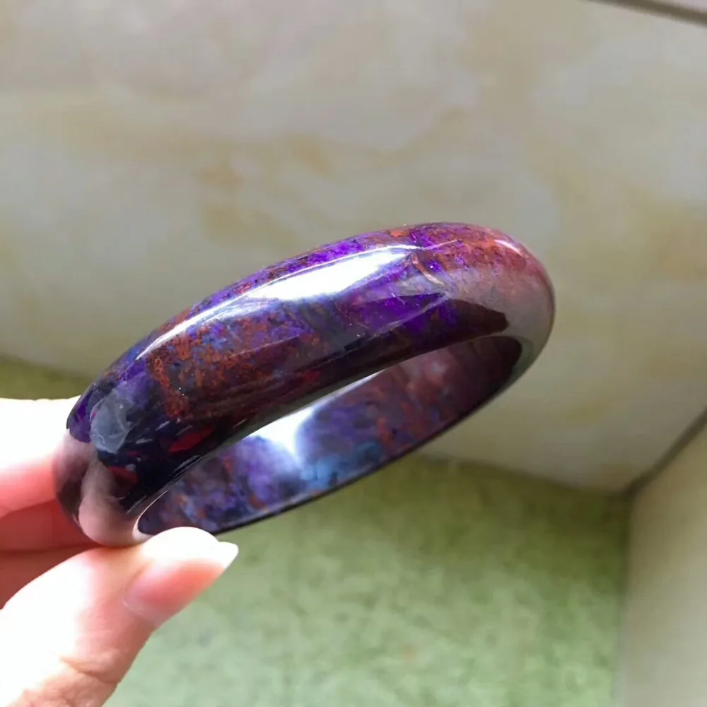 

Genuine Natural Sugilite Royal PInk Gemstone South Africa Woman Healing Bangle Inner Diameter 59mm Wedding Gift