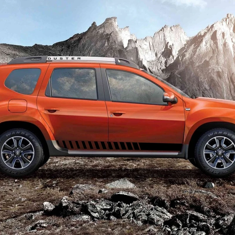 

car stickers 2PC side door racing gradient stripe graphic Vinyl car accessories decals custom for dacia renault duster 2017-2019