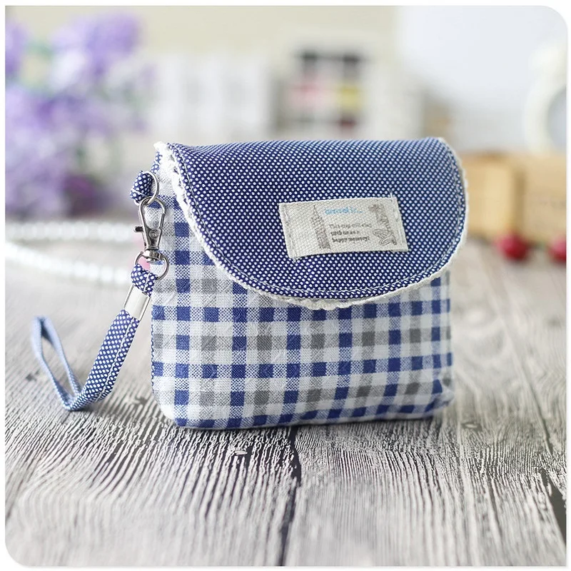 

Cotton fabric plaid printing women's mini handbags ladies clutch bags small pouches bolsas feminina bolsos mujeres for girls