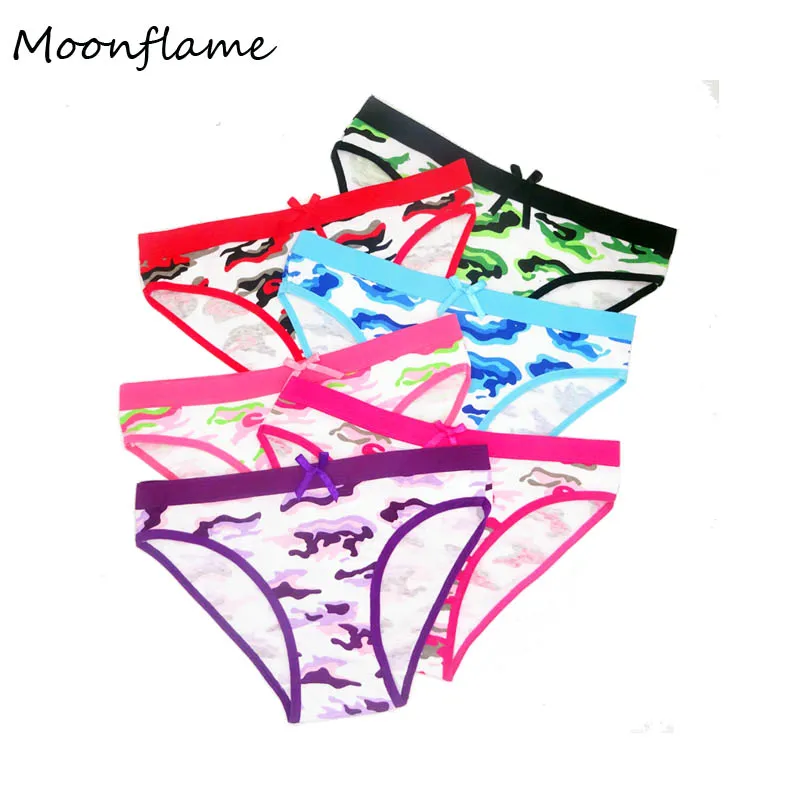 

Moonflme 5 pcs/lots Ladies Lingerie Print Women Cotton Briefs Panties 89153
