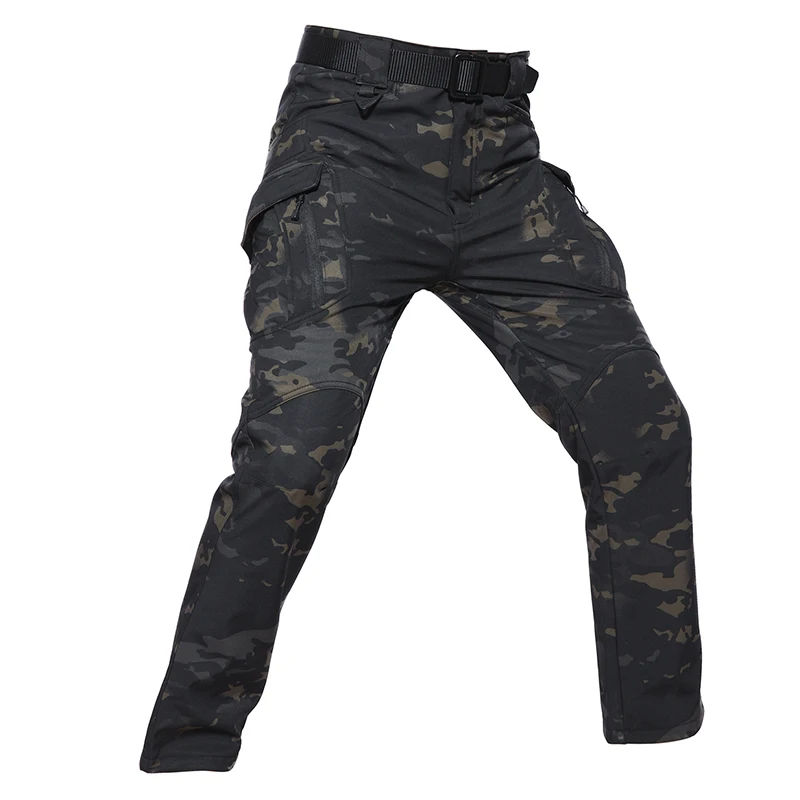 Para hombre varios bolsillos del pantalón de combate para Mujer Elegante Estilo Cargo Pantalones de trabajo cierre de cremallera