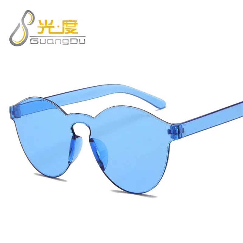 new arrival round orange sunglasses women transparent orange purple frameless sun glasses festival oculos de sol feminino