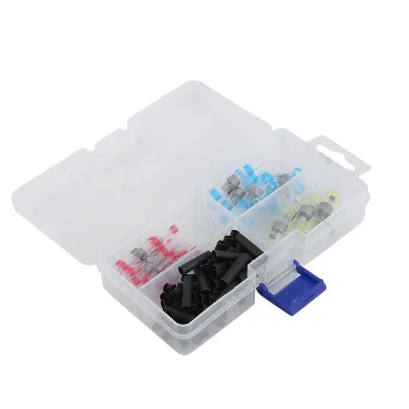  100pcs HOT Box Heat Shrink Solder Sleeves Waterproof Wire Crimp Butt Terminals Connectors Terminato