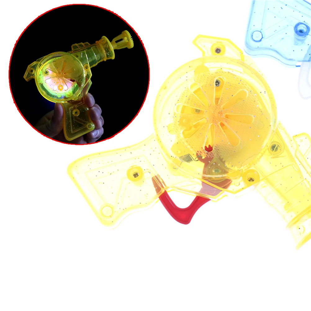 Светодио дный Блестящий пистолет для мыльных пузырей детские игрушки для игры на свежем воздухе устройство для выдувания мыльных пузырей