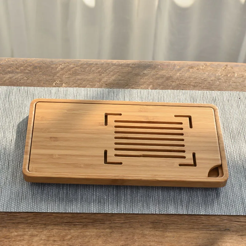 Bamboo tea tray TANGPIN прямоугольные бамбуковые чайные лотки из натурального бамбука чайная доска кунг-фу чайный поднос настольные аксессуары - Цвет: Bamboo tea tray